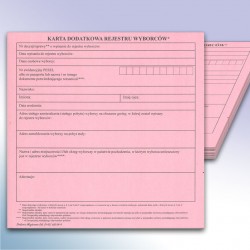 Karta Dodatkowa Rejestru Wyborców  - różowa